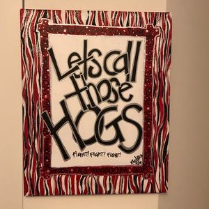 Let’s Call Those Hogs Wall Art. Red, Black, white